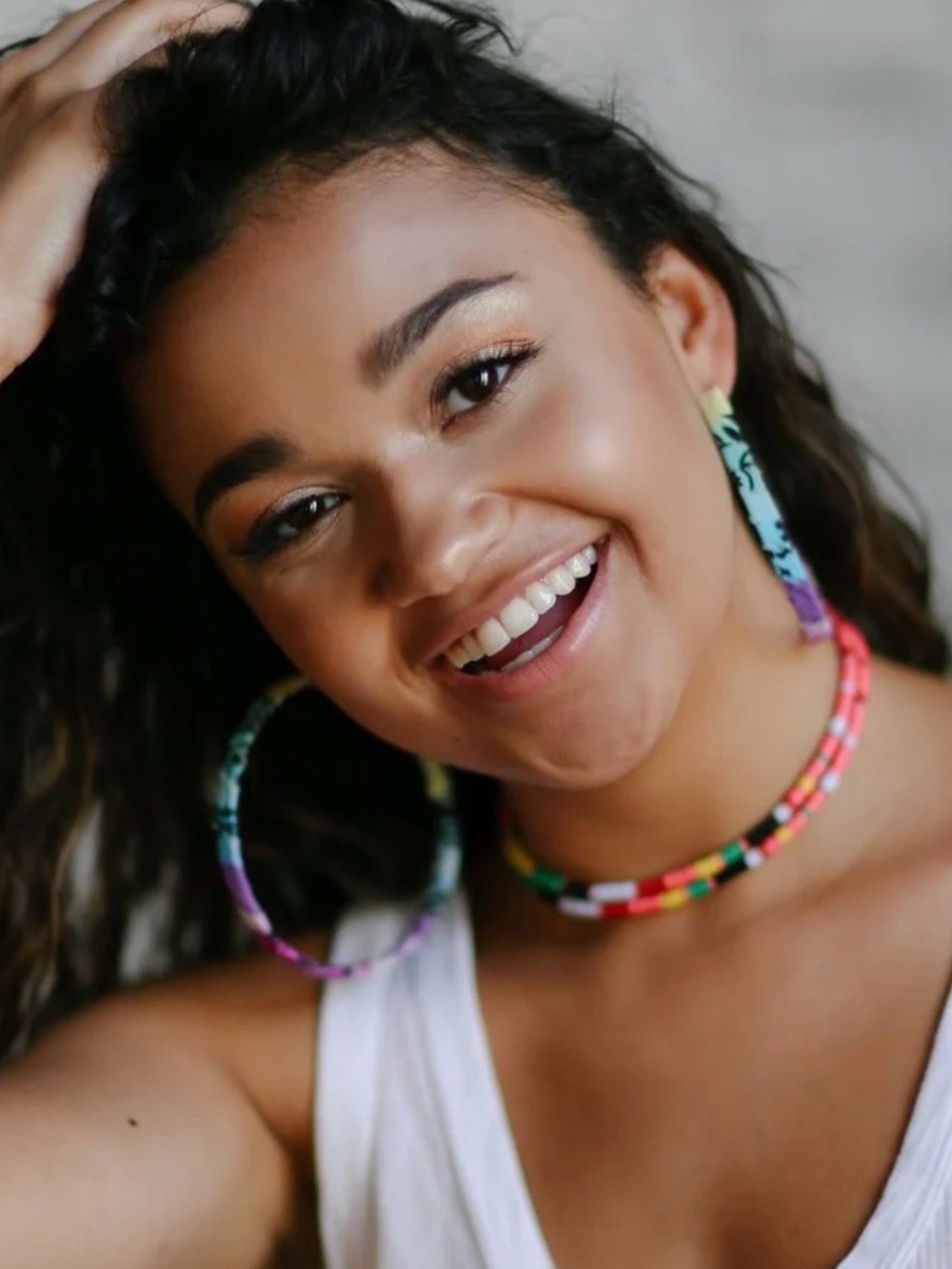 Elsie Frieda Louise Choker Necklace | Kiara Neon Salmon, Handmade